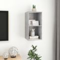 vidaXL Nástenná TV skrinka, betónovo sivá 37x37x72cm, kompozitné drevo