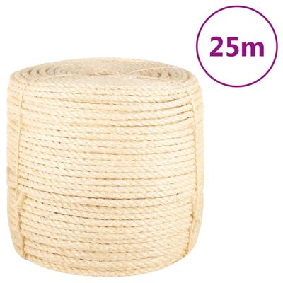 vidaXL Lano 100% sisal 8 mm, 25 m