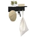 vidaXL Vešiak na stenu Nástenná montáž Čierny dub 40 x 10,5 x 10,5 cm