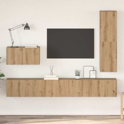 vidaXL Zostava TV skriniek 4 pcs Remeselný dub Kompozitné drevo