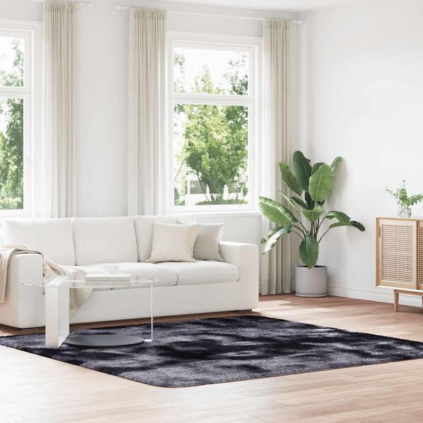 vidaXL Chlpatý koberec s vysokým vlasom NAVARRA tmavosivá 240x240 cm