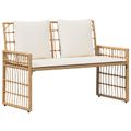 vidaXL Vonkajšia lavička 2 -Seater 116 x 55 x 82 cm Oceľ a poly ratan