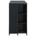 vidaXL Barový stolík s úložným regálom čierny 120x60x110 cm polyratan