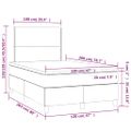 vidaXL Posteľ boxsping s matracom a LED sivohnedá 120x200 cm látka