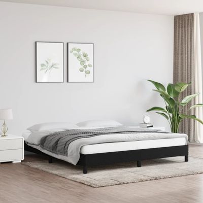 vidaXL Posteľ bez matraca čierny 180x200 cm látka