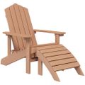 vidaXL Záhradná stolička Adirondack s podnožkou a stolíkom HDPE hnedá