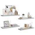 vidaXL Plávajúce nástenné police 4 ks betónové sivé 80x23,5x3,8 cm MDF