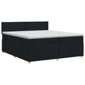 vidaXL Posteľ boxspring s matracom Čierna 200 x 200 cm Látka