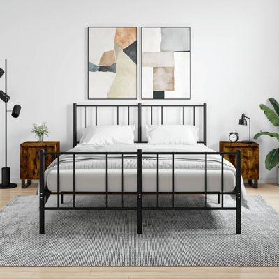 vidaXL Nočné skrinky 2 ks dymový dub 40x30x50 cm kompozitné drevo