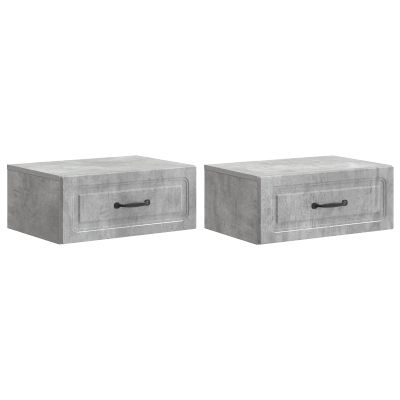 vidaXL Nástenná nočná skrinka 2 pcs Betónovo sivá 49 x 34,5 x 20 cm
