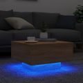 vidaXL konferenčný stolík s LED osvetlením dub sonoma 55x55x31 cm