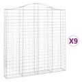 vidaXL Oblúkový gabionový kôš 9 ks 200x30x200/220cm pozinkované železo