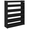 vidaXL Regál na topánky čierny 80x25x100 cm spracované drevo