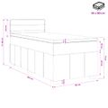 vidaXL Posteľ s boxspringom a matracom a LED Tmavosivá 90 x 190 cm