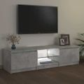 vidaXL TV skrinka s LED svetlami betónovo-sivá 140x40x36 cm