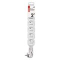 Predlžovací kábel EMOS P0612 / 2 m / 6 zásuviek / biely / PVC / 1 mm2