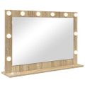 vidaXL Toaletné zrkadlo Sonoma dub 80 x 55 x 18 cm Obdĺžnikový