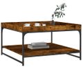 vidaXL Konferenčný stolík dymový dub 80x80x45cm kompoz. drevo a železo