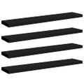 vidaXL Plávajúce nástenné police 4 ks, čierne 120x23,5x3,8 cm, MDF