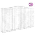 vidaXL Oblúkový gabionový kôš 8 ks 400x50x220/240cm pozinkované železo