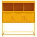 vidaXL Komoda horčicovožltá 100,5x39x107 cm oceľ