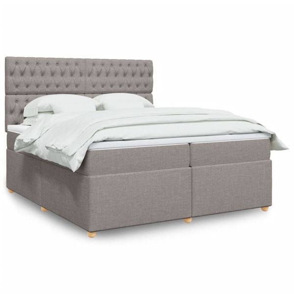 vidaXL Boxspring posteľ s matracom sivohnedý 200x200 cm látka