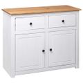 vidaXL Komoda biela 93x40x80 cm borovicový masív Panama Range