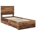 vidaXL Rám postele Staré drevo 90 x 200 cm Kompozitné drevo