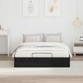 vidaXL Otomanový posteľný rám s úložiskom Čierny Dub 203 x 120 x 25 cm