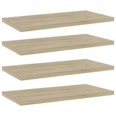 vidaXL Prídavné police 4 ks, dub sonoma 40x20x1,5 cm, kompozitné drevo