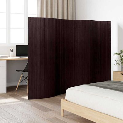 vidaXL Paraván z bambusu, tmavohnedý, šírka 250 cm, výška 165 cm
