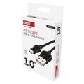USB kábel 2.0 A/M - micro B/M 1m čierny, Quick Charge