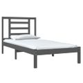 vidaXL Posteľný rám, sivý drevený masív 75x190 cm malé jednolôžko