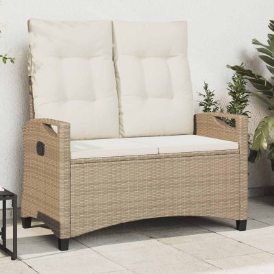 vidaXL Záhradná lavička s vankúšom Béžová a krémová 105 x 60 x 112 cm