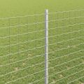 vidaXL Zabudovaný plotový stĺpik 5 ks Strieborná 200 cm