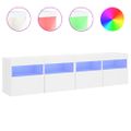 vidaXL TV nástenné skrinky s LED svetlami 2 ks biele 80x30x40 cm