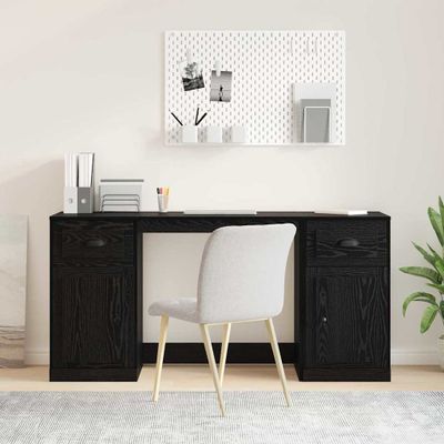 vidaXL Stôl s kabinetom Čierny dub 154,5 x 50 x 75 cm Kompozitné drevo