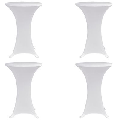 vidaXL Obrusy na stojaci stôl 4 ks biele Ø70 cm naťahovacie