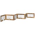 vidaXL Skladacia psia brána so stojanmi 6 ks Staré drevo 602 cm