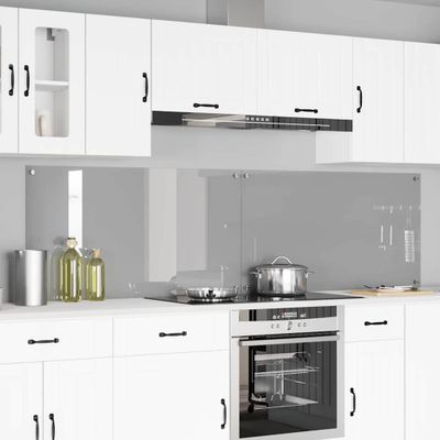 vidaXL Kuchynský obklad 2 pcs Svetlosivá 110 x 60 cm tvrdené sklo