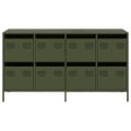 VidaXL Príborník Olive Green 135x39x73,5 cm Oceľ valcovaná za studena