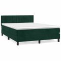 vidaXL Posteľný rám boxsping s matracom tmavozelený 140x190 cm zamat