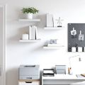 vidaXL Plávajúce nástenné police 4 ks dubové a biele 40x23,5x3,8 cm MDF