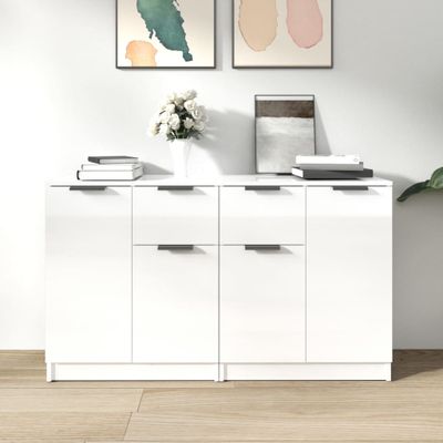 vidaXL Komody 2 ks lesklé biele 60x30x70 cm spracované drevo