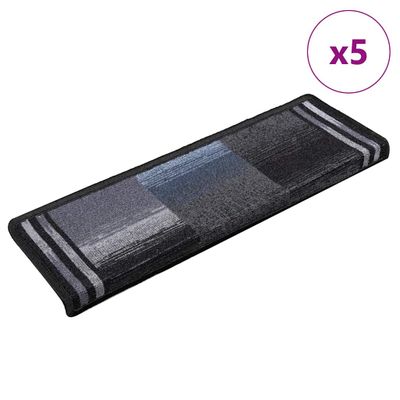 vidaXL Nášľapy na schody samolepiace 5 ks 65x21x4 cm čierne a sivé