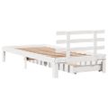 vidaXL Posteľný rám so zásuvkami biely 90x200 cm borovicový masív