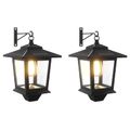 vidaXL Nástenná lampa 2 ks Čierna 19 x 14 x 25 cm Nerezová oceľ a ABS