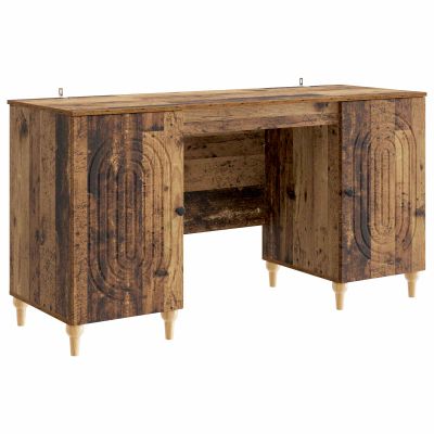 vidaXL Stôl s poličkou Staré drevo 142,5 x 50 x 75 cm Kompozitné drevo