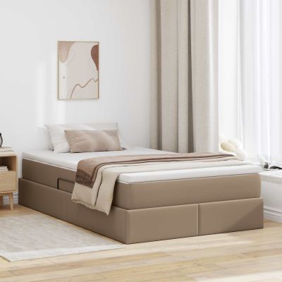 vidaXL Postel s úložným prostorem a matrací Kapučínová 120 x 190 cm