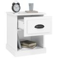 vidaXL Nočné stolíky 2 ks lesklé biele 39x39x47,5 cm spracované drevo